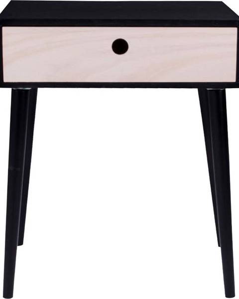 House Nordic Černý dřevěný odkládací stolek s černým rámem House Nordic Parma