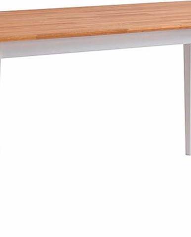 Přírodní dubový jídelní stůl s bílými nohami Rowico Mimi, 180 x 90 cm