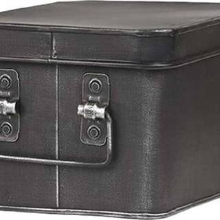Černý kovový úložný box LABEL51 Media, šířka 22 cm