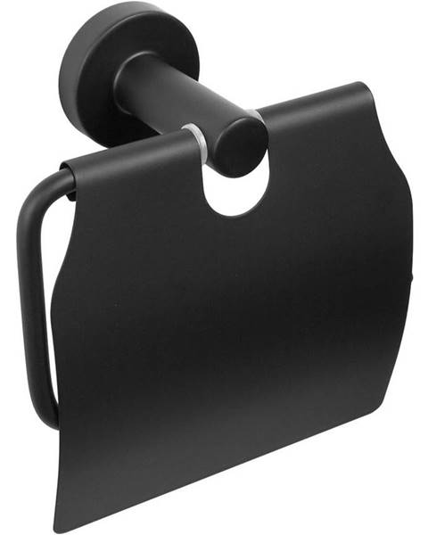 BAUMAX Držák na toaletní papír s klapkou Carbon černý