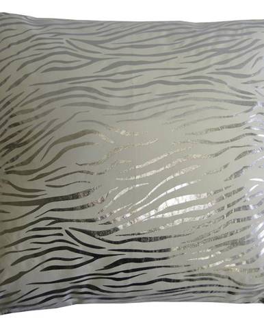 Dekorační polštář, 45x45 cm, bílostříbrný
