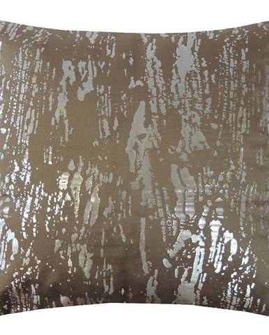 Dekorační polštář, 45x45 cm, hnědostříbrný