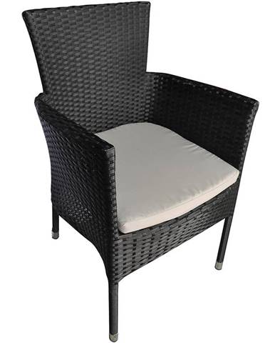 Židle ratan černá s polštářem