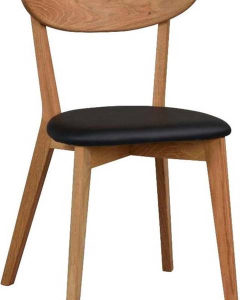 Rowico Hnědá dubová jídelní židle s černým sedákem Rowico Ami
