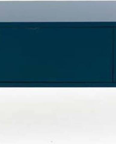 Petrolejově modrá nízká komoda Tenzo Uno, šířka 171 cm