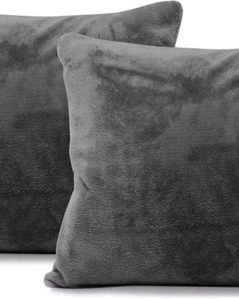 DecoKing Sada 2 tmavě šedých povlaků na polštáře DecoKing Mic, 45 x 45 cm