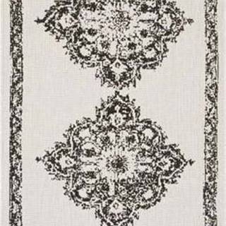 Černo-krémový venkovní koberec NORTHRUGS Cofete, 80 x 350 cm