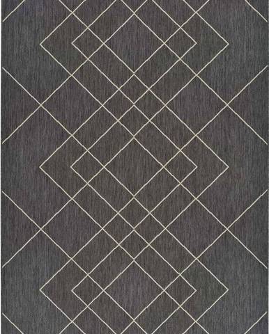 Šedý venkovní koberec Universal Hibis, 135 x 190 cm
