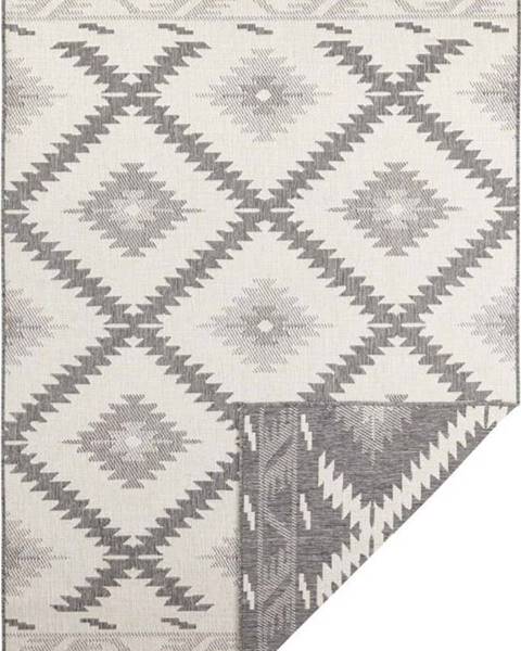 Bougari Šedo-krémový venkovní koberec NORTHRUGS Malibu, 150 x 80 cm