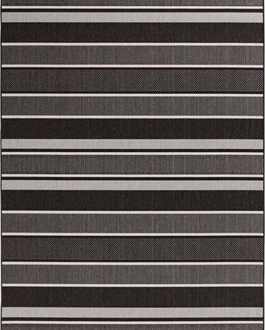 Černý venkovní koberec Bougari Strap, 120 x 170 cm