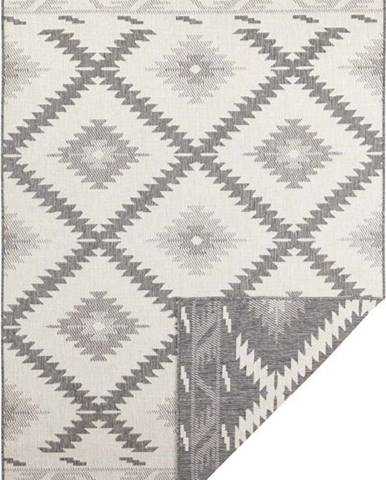 Šedo-krémový venkovní koberec Bougari Malibu, 150 x 80 cm