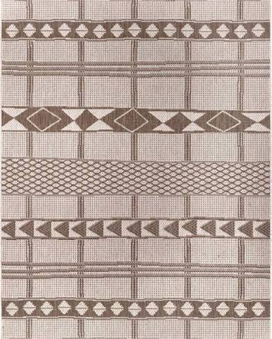 Hnědo-béžový venkovní koberec Ragami Madrid, 80 x 150 cm