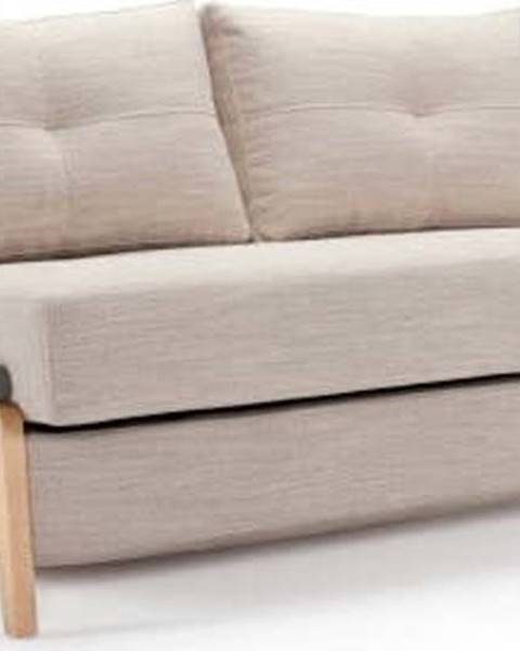 Šedobéžová rozkládací pohovka Innovation Cubed Wood Linen Sand Grey, 96 x 167 cm