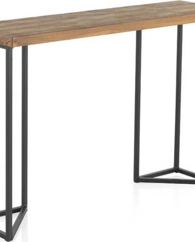Konzolový stolek s deskou z jilmového dřeva Geese Lorena, výška 83 cm