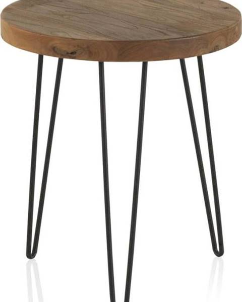 Geese Odkládací stolek s deskou z jilmového dřeva Geese Camile, ⌀ 46 cm