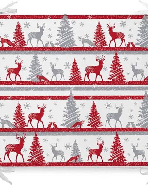 Minimalist Cushion Covers Vánoční podsedák s příměsí bavlny Minimalist Cushion Covers Red Christmas, 42 x 42 cm