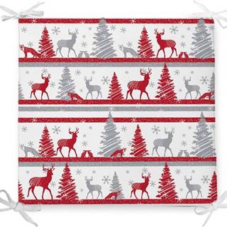 Vánoční podsedák s příměsí bavlny Minimalist Cushion Covers Red Christmas, 42 x 42 cm