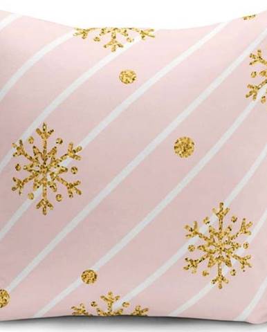 Vánoční povlak na polštář Minimalist Cushion Covers Gold Snowflakes, 42 x 42 cm