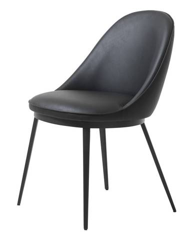 Černá jídelní židle z imitace kůže Unique Furniture Gain
