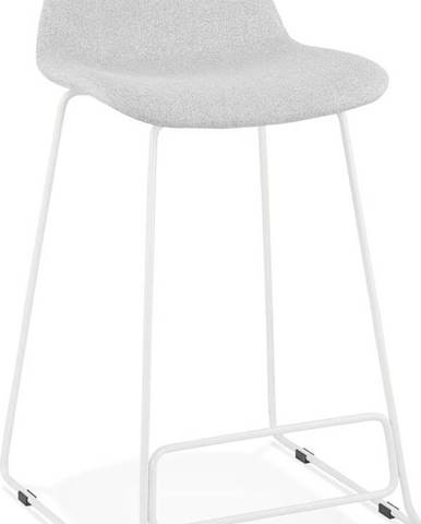 Světle šedá barová stolička s bílými nohami Kokoon Vancouver Mini, výška sedu 66 cm