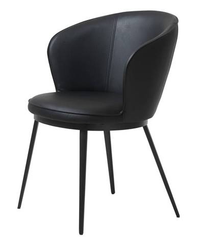 Černá jídelní židle z imitace kůže Unique Furniture Gain Leath