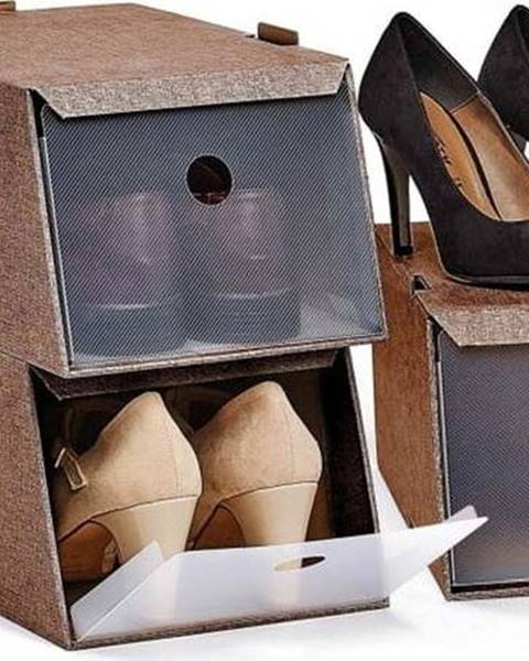 Domopak Sada 3 hnědých úložných boxů na obuv Domopak