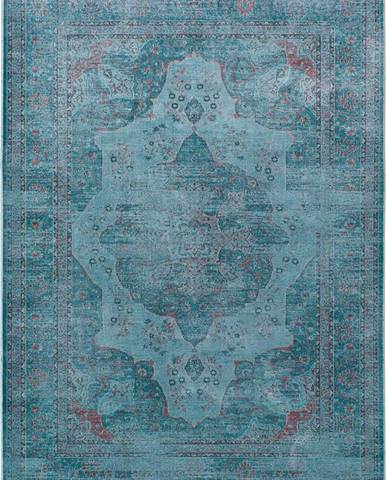 Modrý koberec z viskózy Universal Lara Aqua, 60 x 110 cm