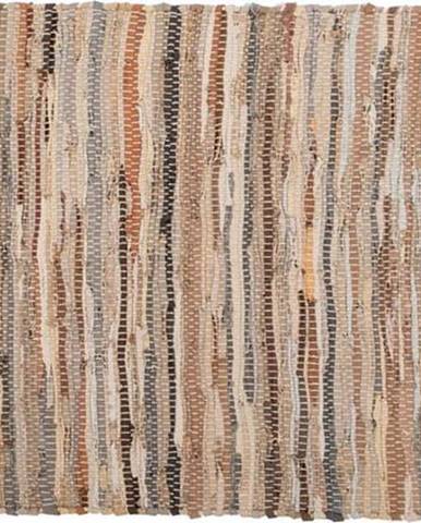 Hnědo-béžový kožený koberec Tiseco Home Studio Nayya, 60 x 90 cm