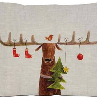 Vánoční polštář Little Nice Things Reindeer, 35 x 50 cm