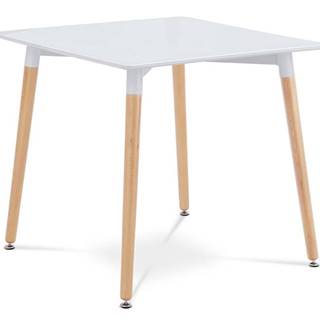 Jídelní stůl 80x80, bílá/natural, DT-706 WT