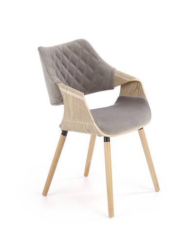 Jídelní židle K-396, šedá/dub světlý