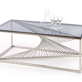 Konferenční stolek INFINITY, kouřové sklo/stříbrná