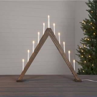 Hnědý vánoční LED svícen Star Trading Trill, výška 79 cm