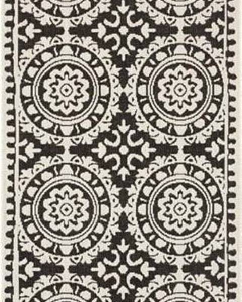 Bougari Černo-krémový venkovní koberec NORTHRUGS Jardin, 80 x 250 cm