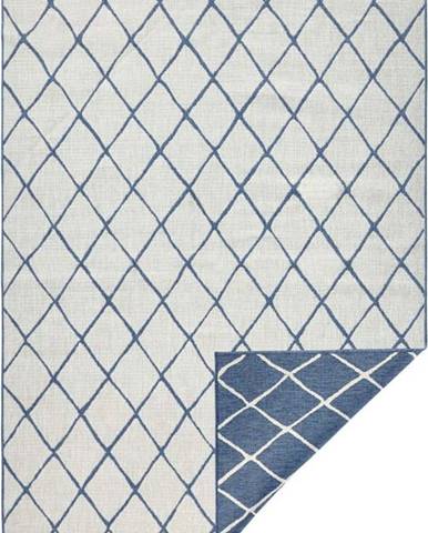 Modro-krémový venkovní koberec NORTHRUGS Malaga, 200 x 290 cm