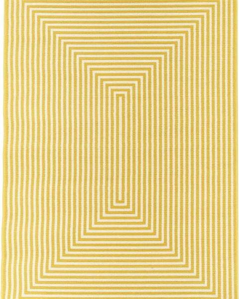 Floorita Žlutý venkovní koberec Floorita Braid, 133 x 190 cm