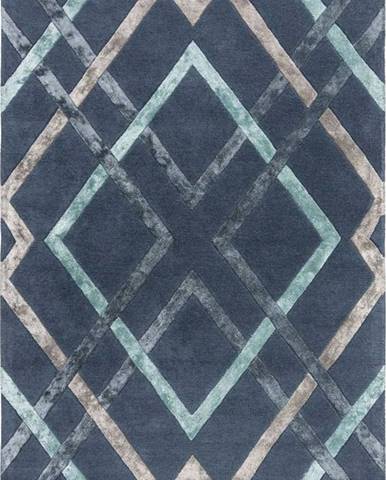 Modrý viskózový koberec Flair Rugs Trellis, 160 x 230 cm