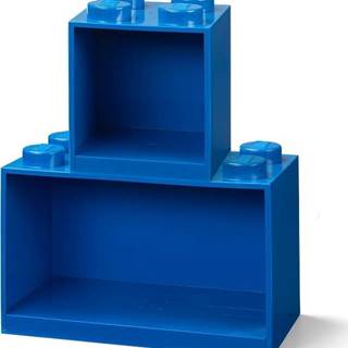 Sada 2 dětských modrých nástěnných polic LEGO® Brick