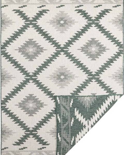 Bougari Zeleno-krémový venkovní koberec NORTHRUGS Malibu, 170 x 120 cm