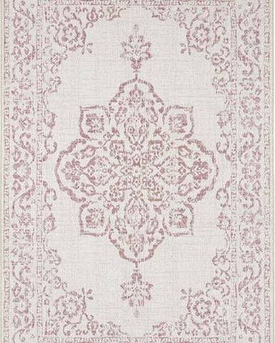 Červeno-krémový venkovní koberec Bougari Tilos, 80 x 150 cm