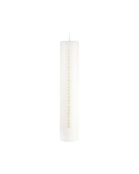 Unipar Bílá adventní svíčka s čísly Unipar, doba hoření 70 h
