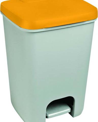 Šedo-oranžový odpadkový koš Curver Essentials, 20 l