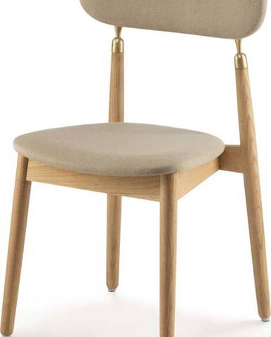 Béžová jídelní židle z dubového dřeva EMKO Textum Alana