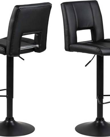 Černá barová židle s nastavitelnou výškou Actona Sylvia