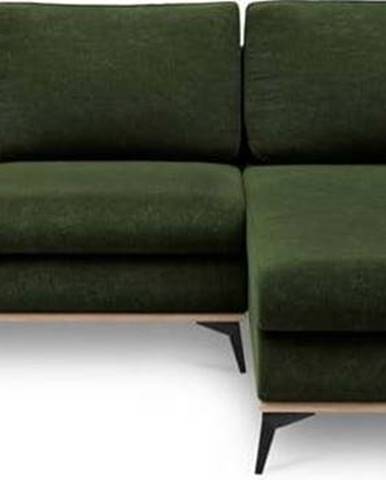 Lahvově zelená rozkládací rohová pohovka Windsor & Co Sofas Planet, pravý roh