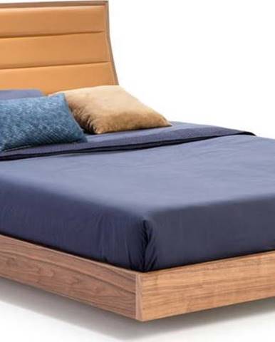 Dvoulůžková postel s nohami z ořechového dřeva Ángel Cerdá, 160 x 200 cm