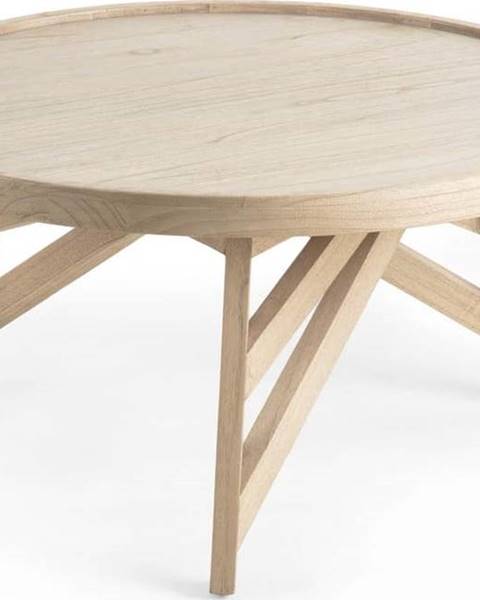 La Forma Konferenční stolek ze dřeva mindi Kave Home Thais, ø 80 cm