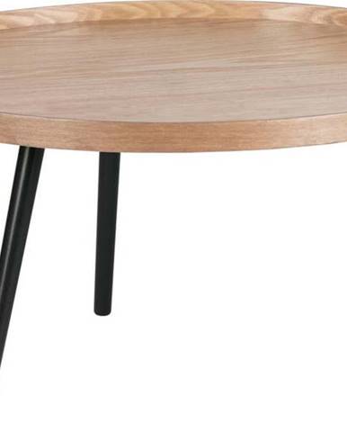 Béžovo-černý konferenční stolek WOOOD Mesa, ø 78 cm