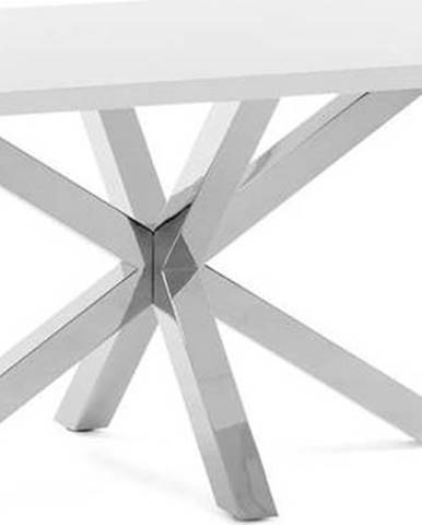 Bílý jídelní stůl s podnožím z nerezové oceli La Forma Arya, 160 x 100 cm