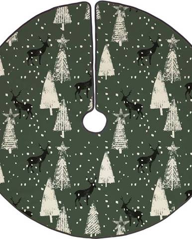Bavlněný koberec pod vánoční stromeček Butter Kings Deer in the Forest, ø 130 cm